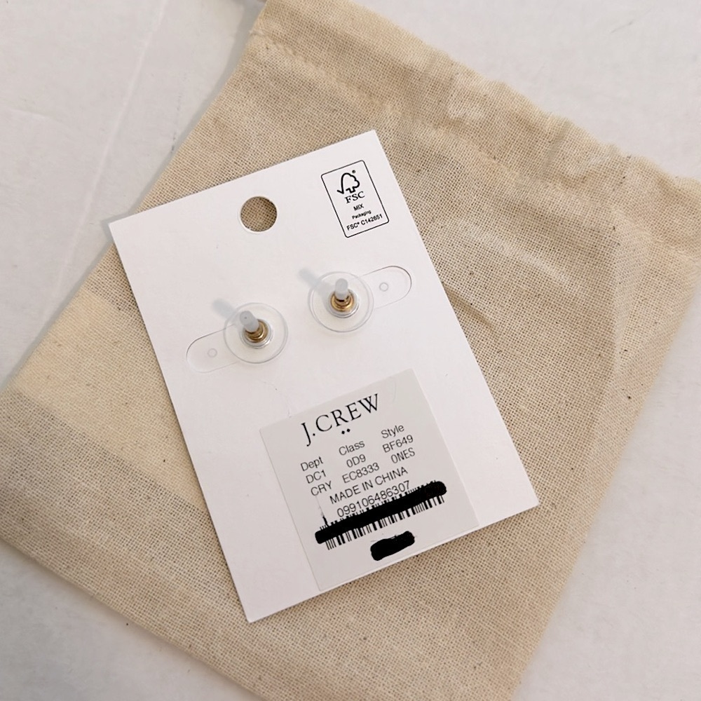 J Crew Pavé crystal heart stud earrings - Picture 6 of 8